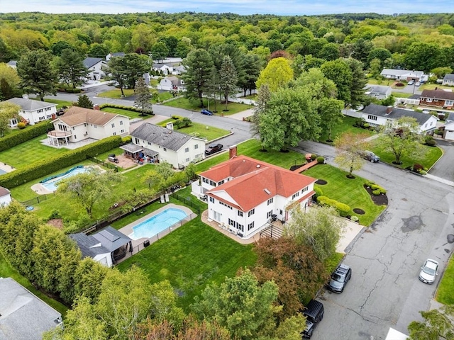 9 Indian Rock Dr, Saugus, MA 01906 - aerial perspective of suburban area featuring a pool area