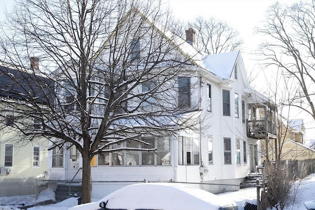 view of snowy exterior