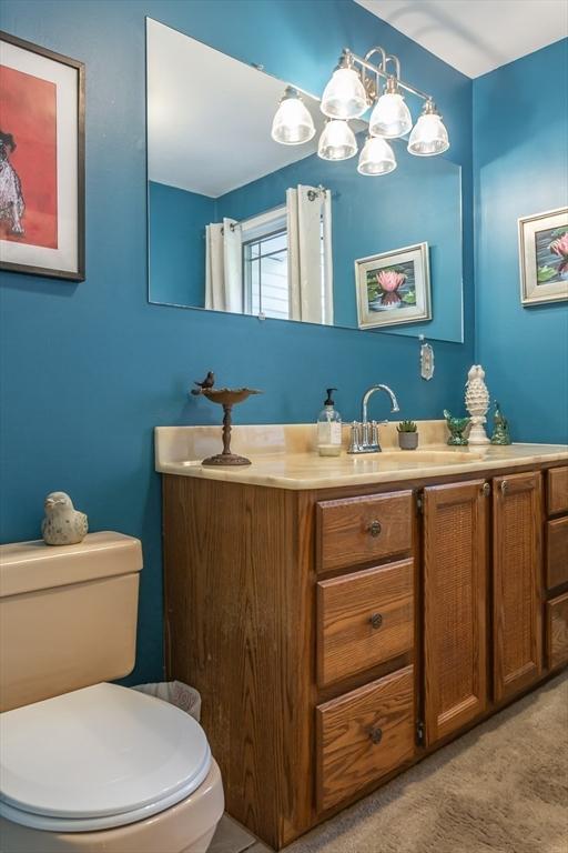 bathroom with toilet and vanity