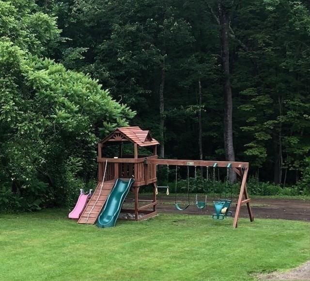216 Fairbanks St, West Boylston, MA 01583 - communal playground with a yard and a wooded view