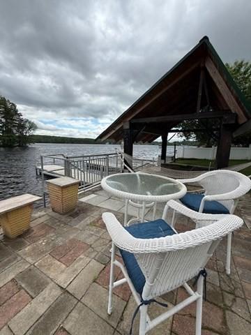 45 Spring St, Lunenburg, MA 01462 - view of patio / terrace with a gazebo and a water view