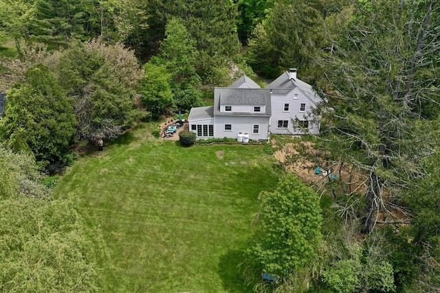 231 Larch Row, Wenham, MA 01984 - aerial view of property and surrounding area featuring a heavily wooded area