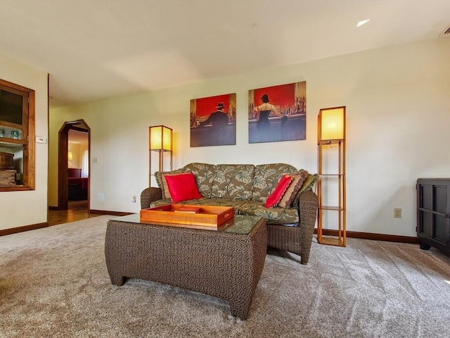 view of carpeted living room