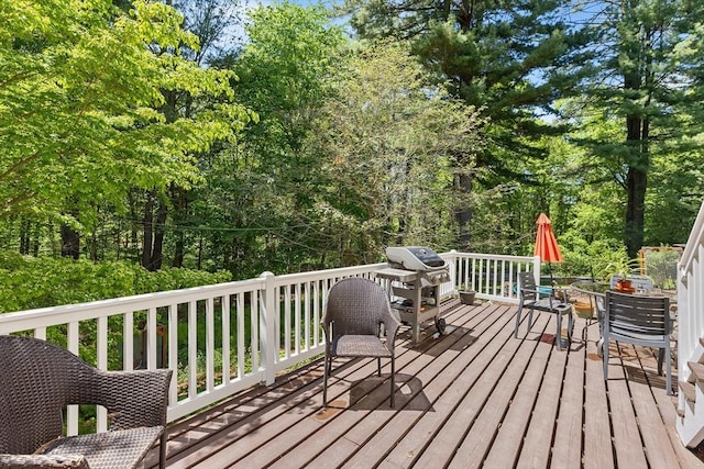 160 Woodland Mead, Hamilton, MA 01982 - wooden terrace with outdoor dining area and area for grilling
