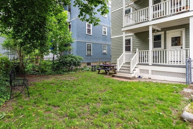 111 Williams St Unit 1, Boston, MA 02130 - view of yard with a porch and a balcony