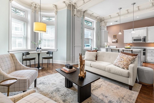 8 Garrison St Unit 104, Boston, MA 02116 - living room with wood finished floors and baseboards