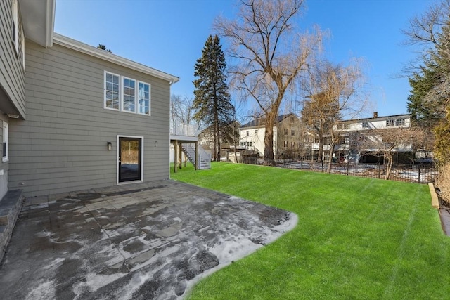 view of yard with a patio area