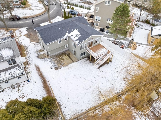 view of snowy aerial view