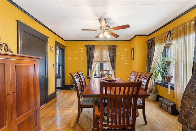 85 Pinehurst Ave, Auburn, MA 01501 - dining area featuring a ceiling fan, light wood finished floors, and crown molding