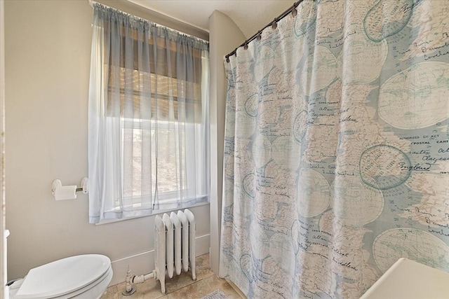 85 Pinehurst Ave, Auburn, MA 01501 - full bathroom featuring radiator, toilet, and curtained shower