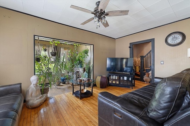 85 Pinehurst Ave, Auburn, MA 01501 - living room featuring ceiling fan and light wood finished floors