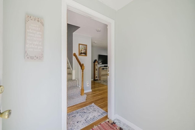 44 Spruce Tree Ln Unit 44, Norton, MA 02766 - hall featuring wood finished floors and stairway