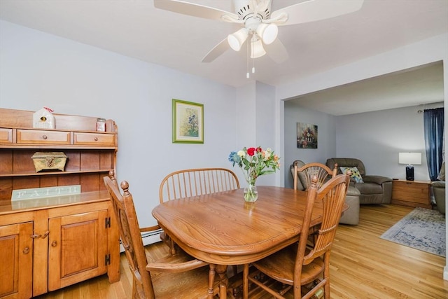 44 Spruce Tree Ln Unit 44, Norton, MA 02766 - dining area with light wood-style flooring and a ceiling fan