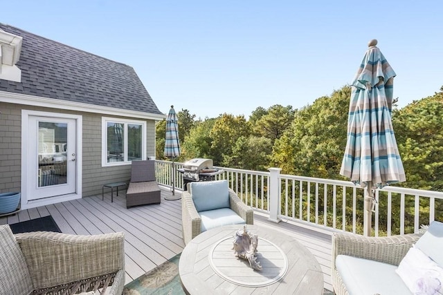 view of wooden deck