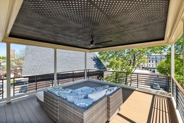 142 Amory St Unit 2, Cambridge, MA 02139 - wooden deck featuring a ceiling fan