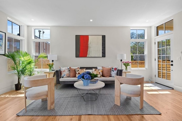 142 Amory St Unit 2, Cambridge, MA 02139 - living area with wood finished floors, recessed lighting, and baseboards