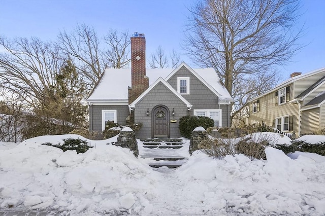 view of front of property with a chimney