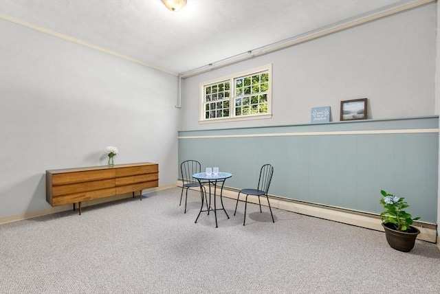 64 Bakers Hill Rd, Weston, MA 02493 - living area with carpet floors, ornamental molding, and baseboards
