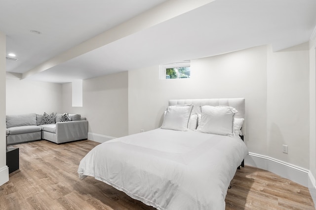 bedroom featuring light hardwood / wood-style flooring