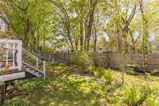 view of yard featuring fence