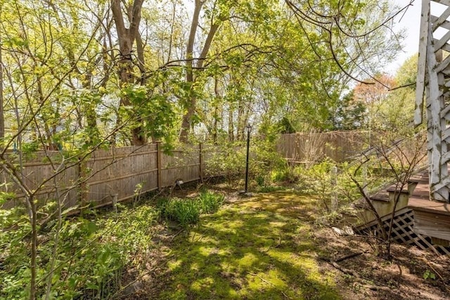 view of yard with fence