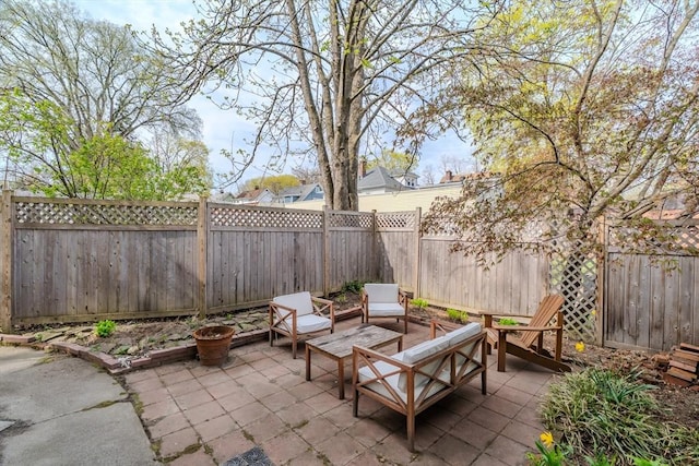 view of patio with a fenced backyard