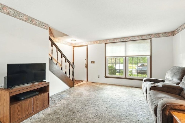 116 Corey Colonial Unit 116, Agawam, MA 01001 - living area with stairs and carpet floors
