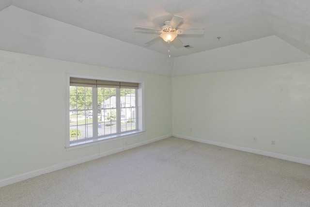 61 Providence Rd Unit 4, Grafton, MA 01519 - empty room with vaulted ceiling, light carpet, ceiling fan, and baseboards