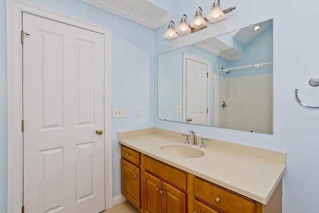 61 Providence Rd Unit 4, Grafton, MA 01519 - full bath with vanity, ornamental molding, and a shower