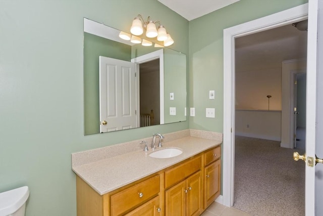 61 Providence Rd Unit 4, Grafton, MA 01519 - bathroom featuring vanity, toilet, and a chandelier