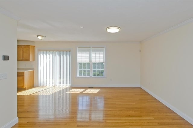 61 Providence Rd Unit 4, Grafton, MA 01519 - unfurnished room featuring light wood-type flooring, baseboards, and ornamental molding