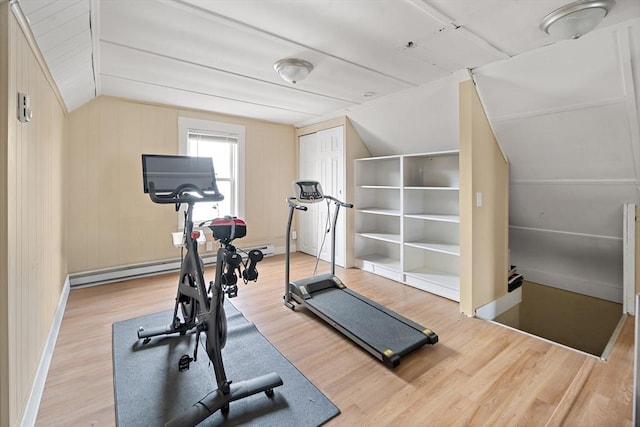 1 Elwood St, Everett, MA 02149 - exercise area with vaulted ceiling and wood finished floors