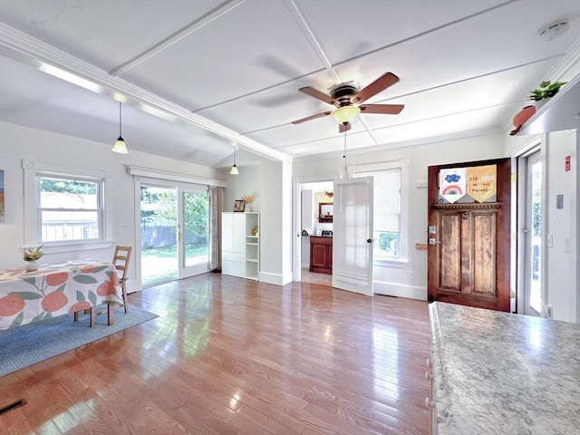 121 N Main St, Natick, MA 01760 - entryway featuring wood finished floors and ceiling fan