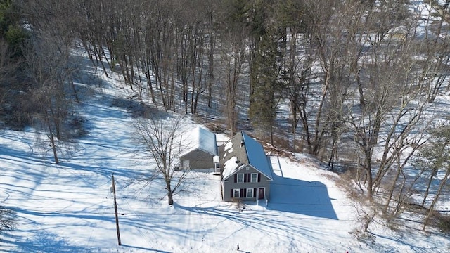 view of snowy aerial view