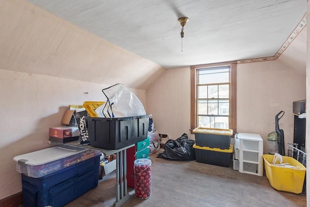 additional living space featuring vaulted ceiling and wood finished floors