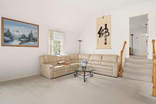 view of carpeted living area