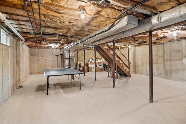 unfinished below grade area with stairs
