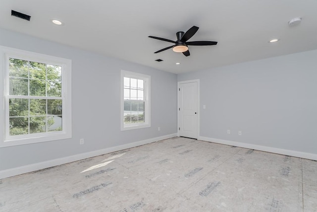 116 Homestead Ave, Springfield, MA 01151 - unfurnished room featuring a smoke detector, a ceiling fan, and recessed lighting