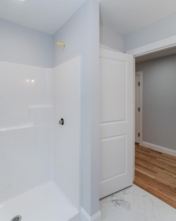 116 Homestead Ave, Springfield, MA 01151 - full bathroom with a shower stall and marble look tile flooring