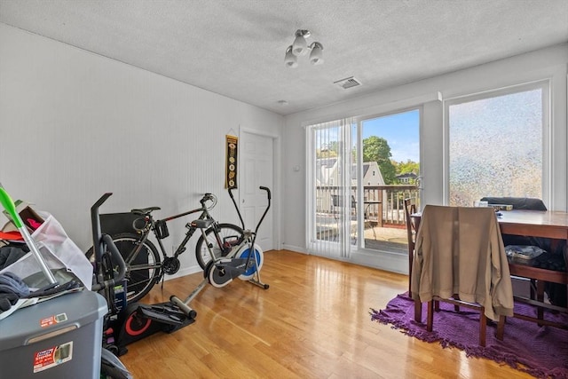 10 Atkins Ave, Lynn, MA 01904 - workout room featuring wood finished floors and a textured ceiling
