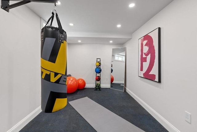 8 Whispering Hill Rd, Woburn, MA 01801 - exercise area featuring baseboards and recessed lighting