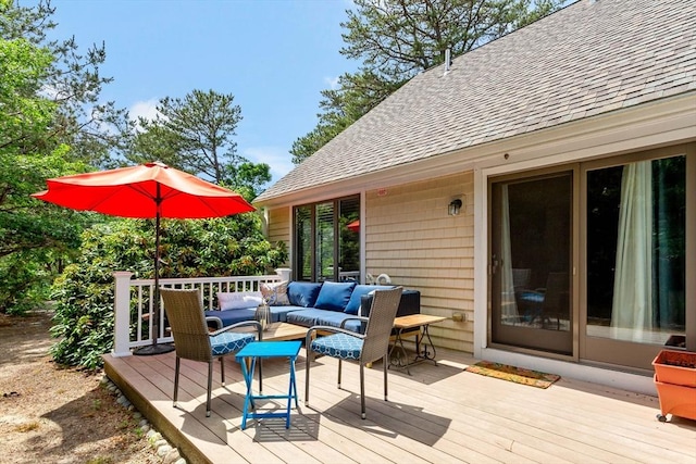 deck with outdoor lounge area