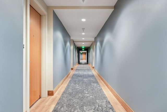 110 Stuart St Unit 24H, Boston, MA 02116 - hallway featuring light wood-style flooring and recessed lighting