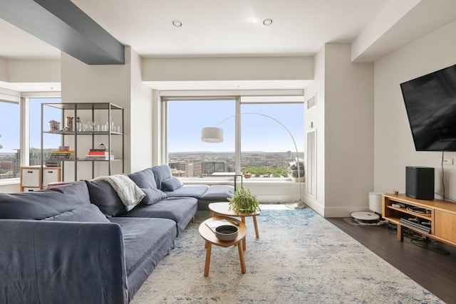 110 Stuart St Unit 24H, Boston, MA 02116 - living area with wood finished floors and baseboards
