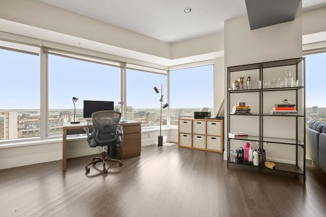 110 Stuart St Unit 24H, Boston, MA 02116 - office area featuring dark wood-style flooring and plenty of natural light