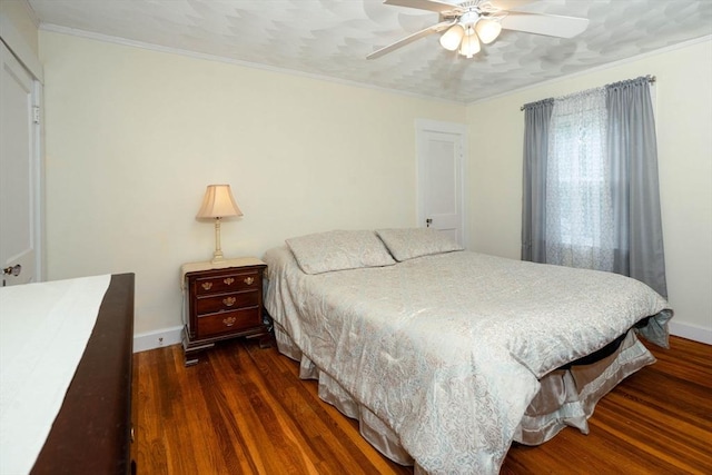 33 Samoset Ave, Quincy, MA 02169 - bedroom featuring wood finished floors, baseboards, crown molding, and ceiling fan
