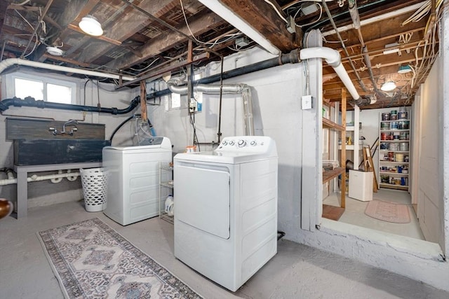 33 Samoset Ave, Quincy, MA 02169 - below grade area with independent washer and dryer and a sink