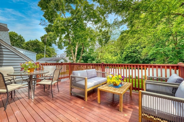 215 Curve, Dedham, MA 02026 - deck featuring an outdoor hangout area and outdoor dining space