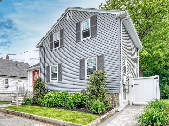 215 Curve, Dedham, MA 02026 - view of front of property with cooling unit