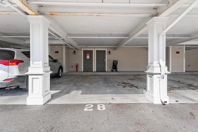 view of parking garage